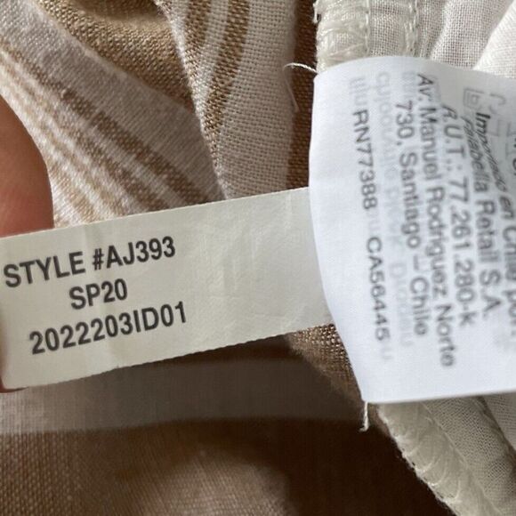 MADEWELL Pants Womens Medium Tan Striped Linen Viscose Crop Drawstring AJ393 - Picture 11 of 11